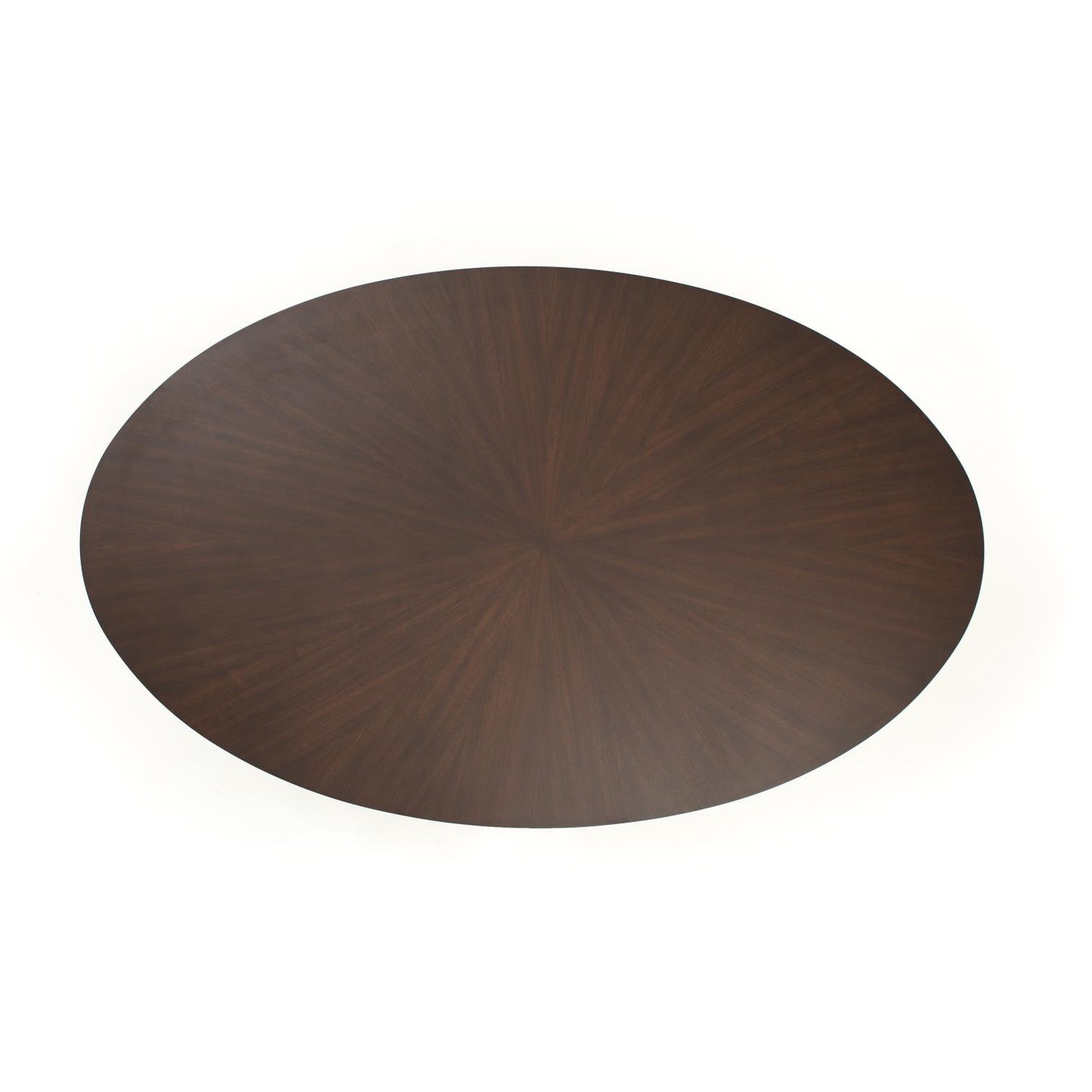 Flute Table 78" Oval Walnut Top w/34" White Base
