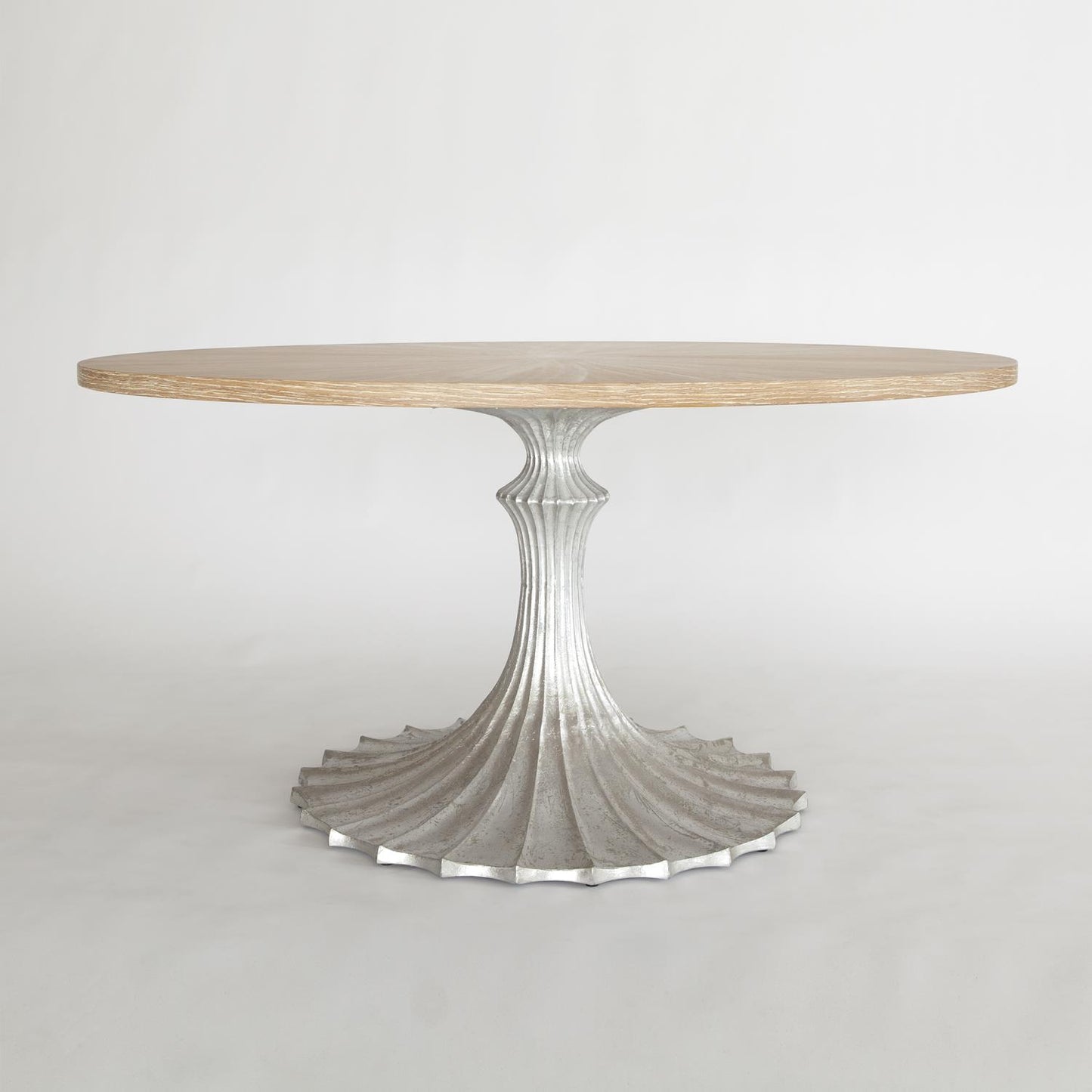 Flute Table 34" Base Only - Silver Leaf