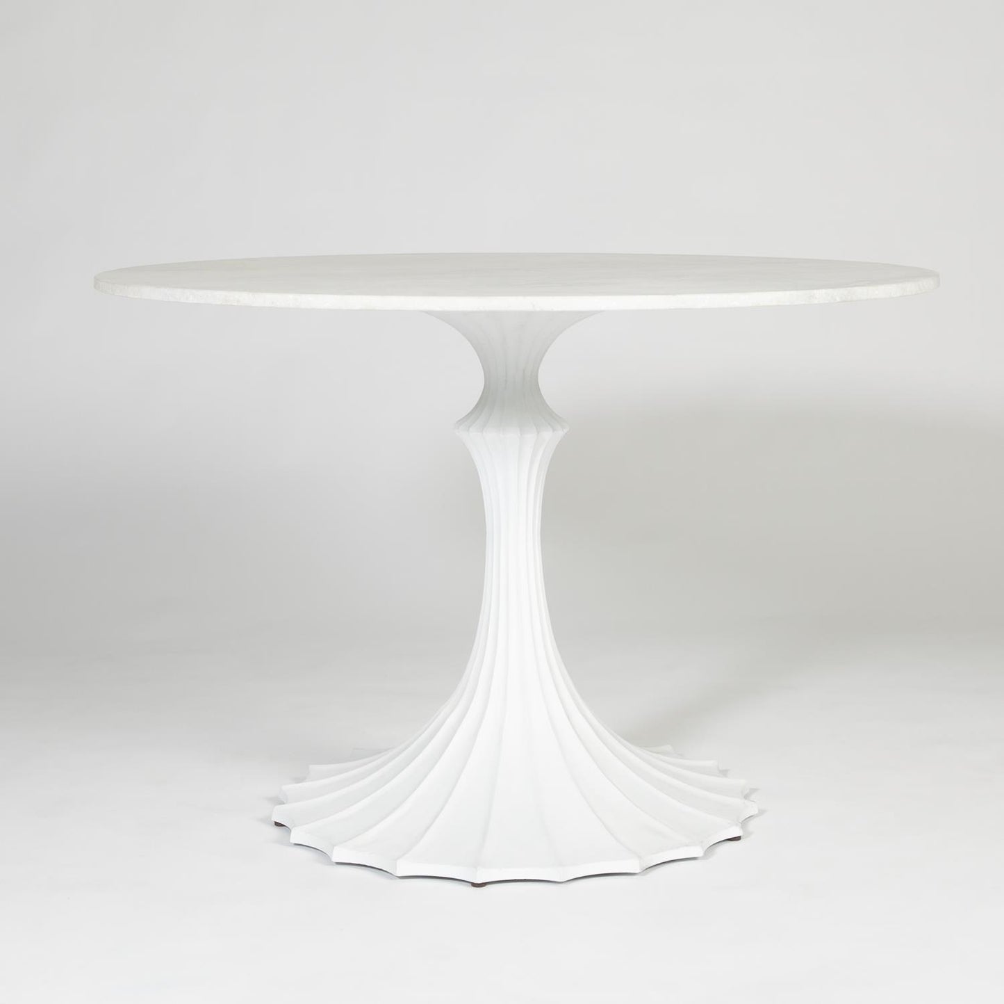 Flute Table 26" Base Only - White