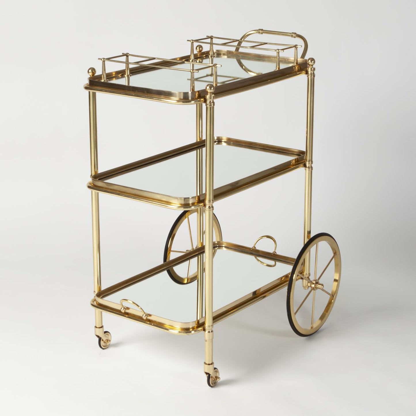 English Bar Cart and Tea Trolley - Brass