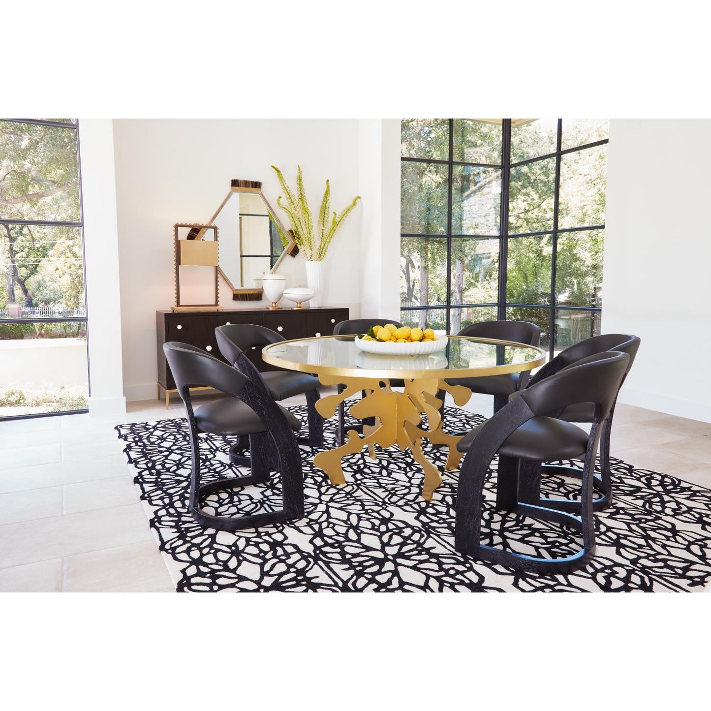 Ink Blot Dining Table - 48"Dia/60"Dia - Gold Leaf