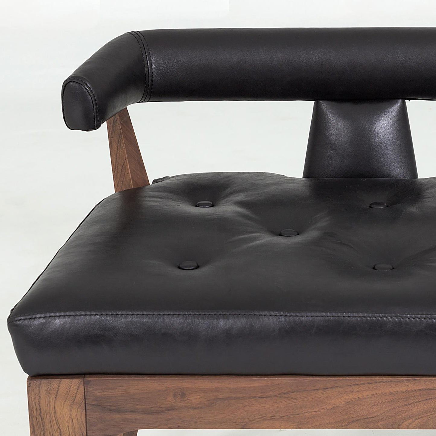 Moderno Bench - Black Marble Leather