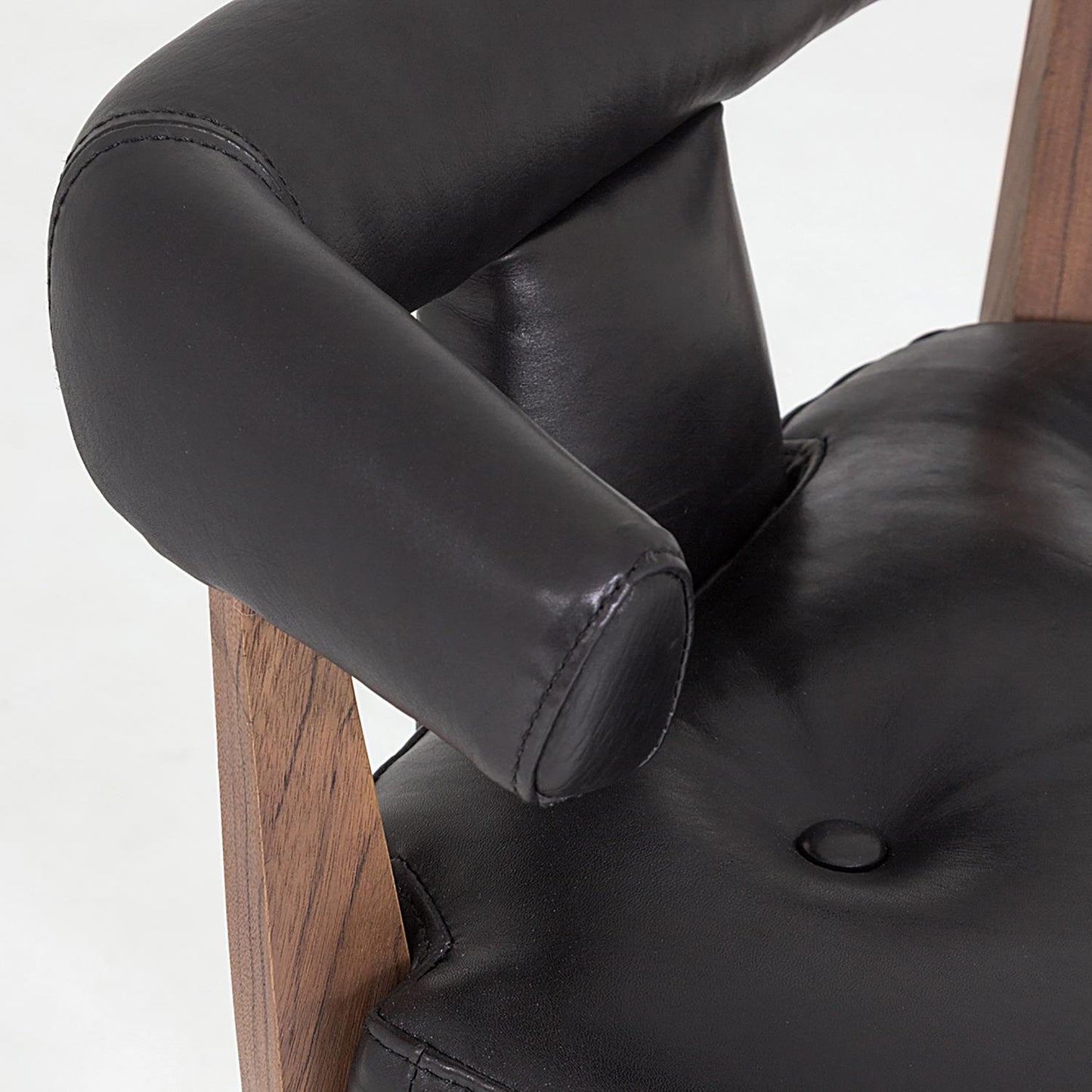Moderno Counter Stool - Black Marble Leather