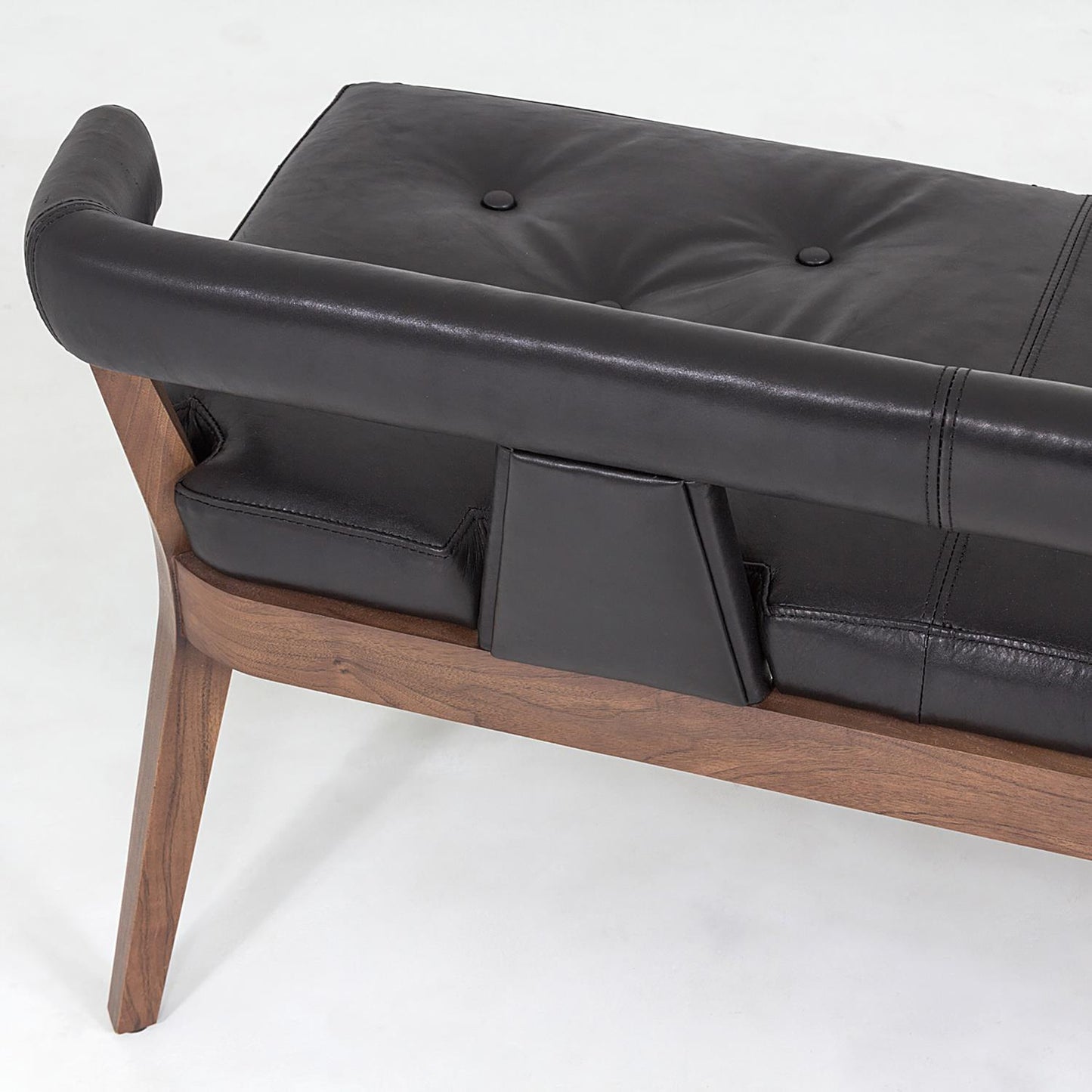 Moderno Bench - Black Marble Leather