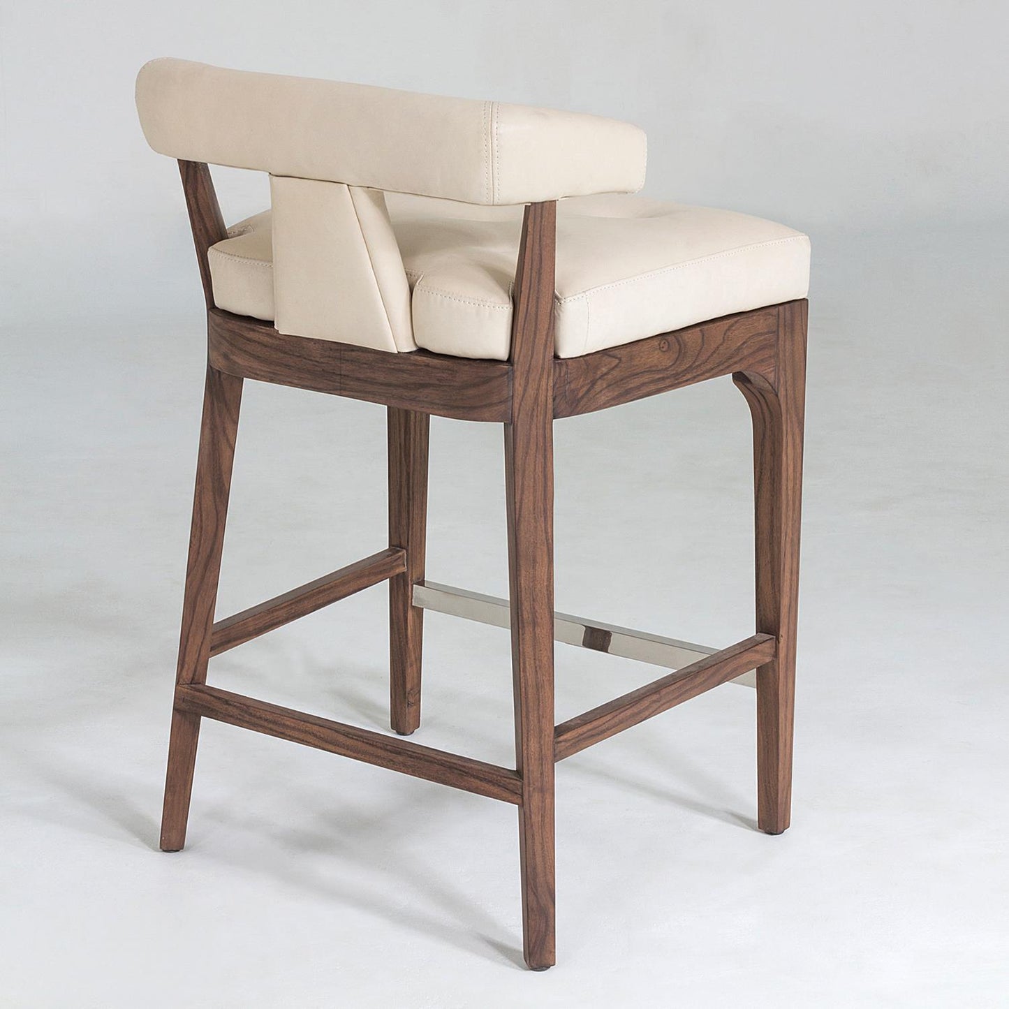 Moderno Counter Stool - Ivory Marble Leather