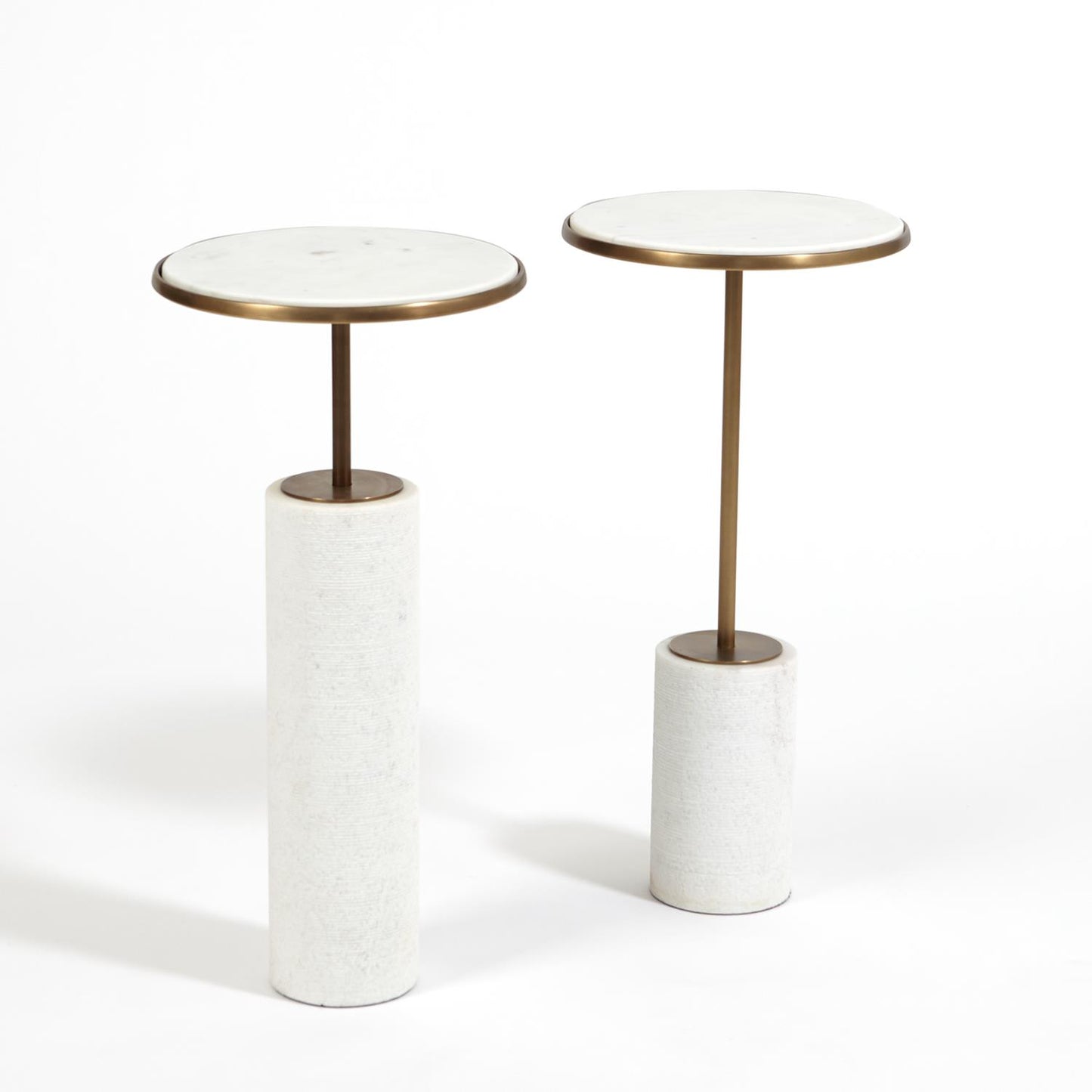 Tall Cored Marble Table - Bronze