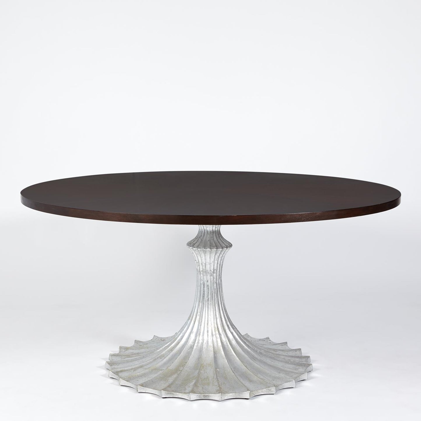 Flute Table 34" Base Only - Silver Leaf