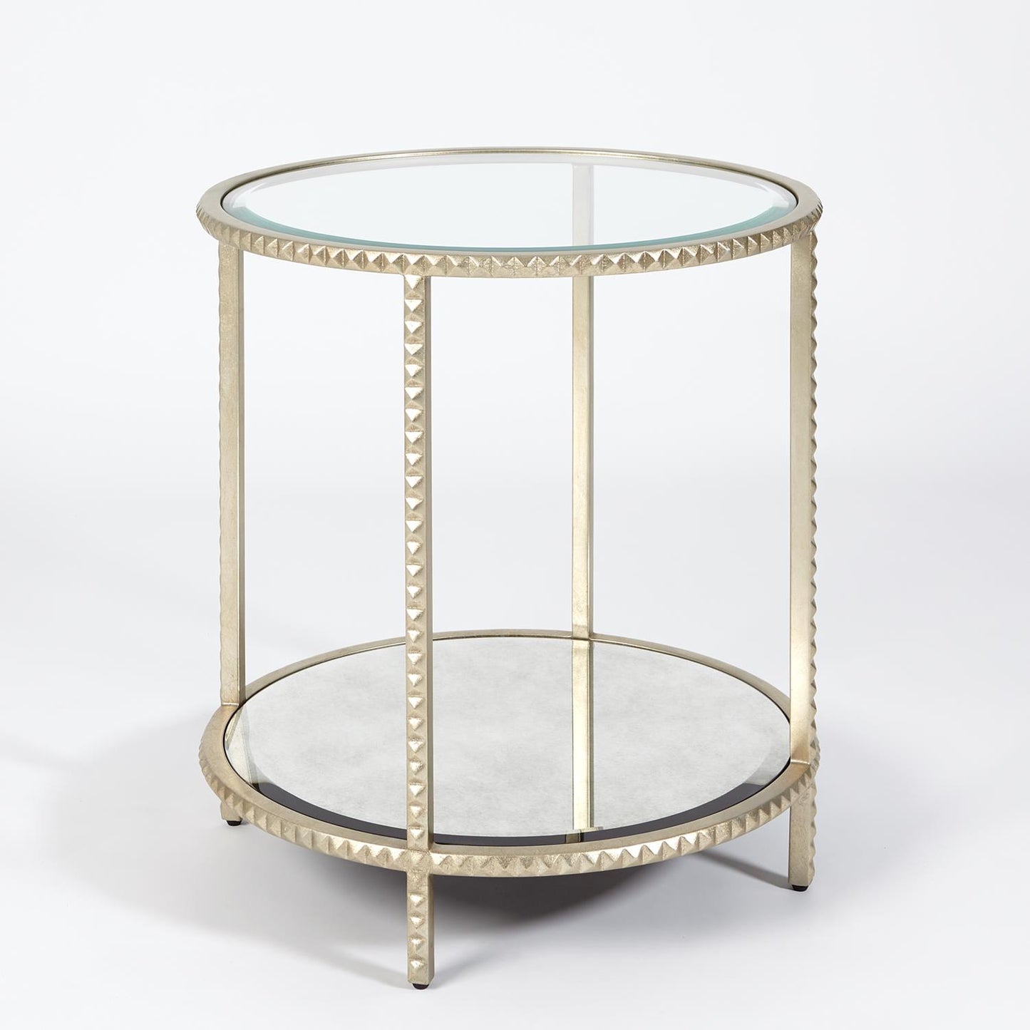 Stud End Table - Silver Leaf