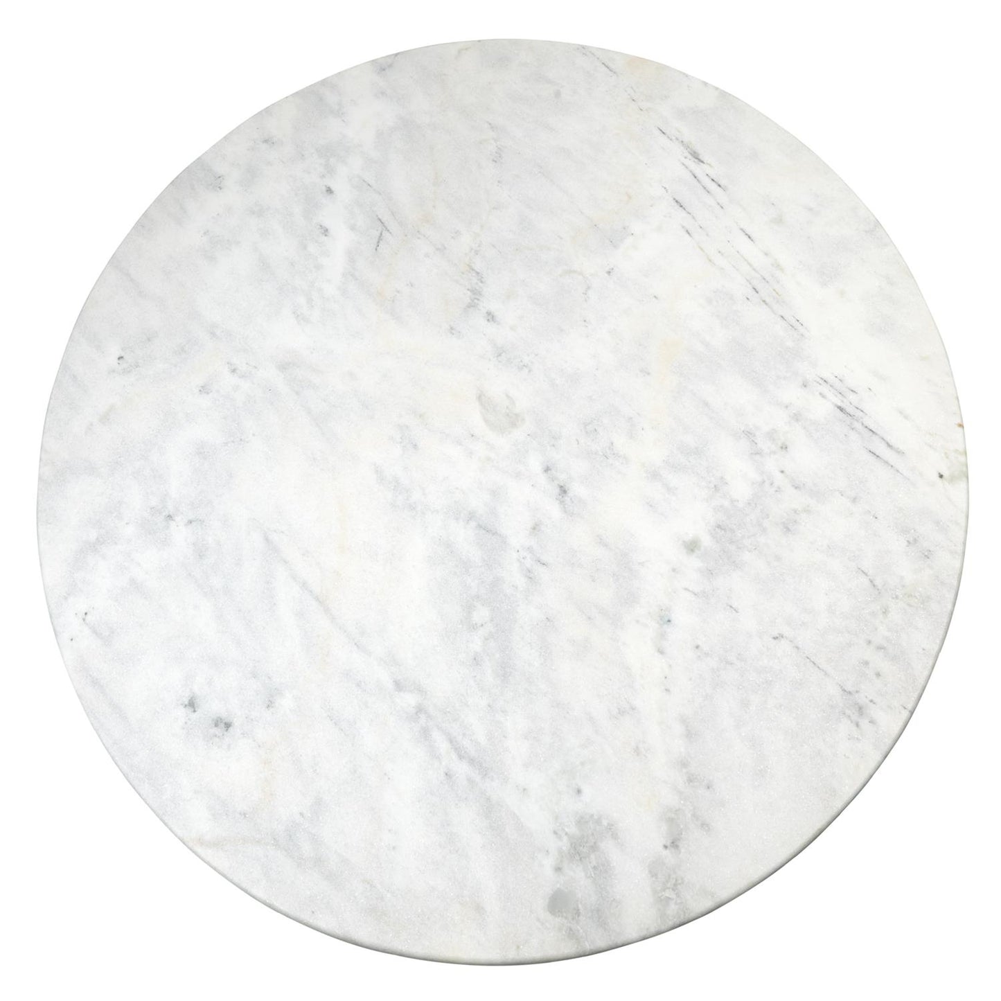 Flute Table 60"Dia White Marble Top w/34" Silver Leaf Base