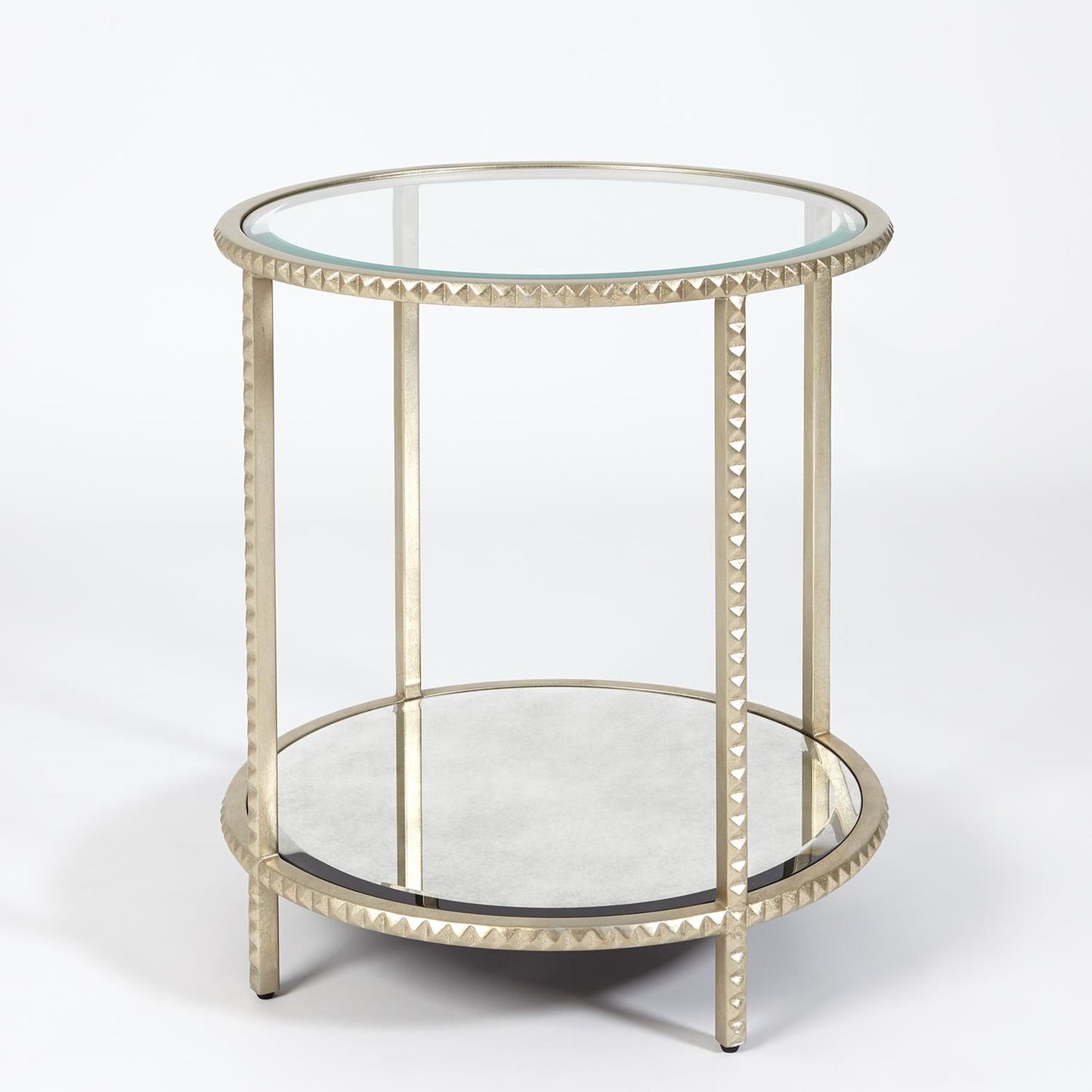 Stud End Table - Silver Leaf