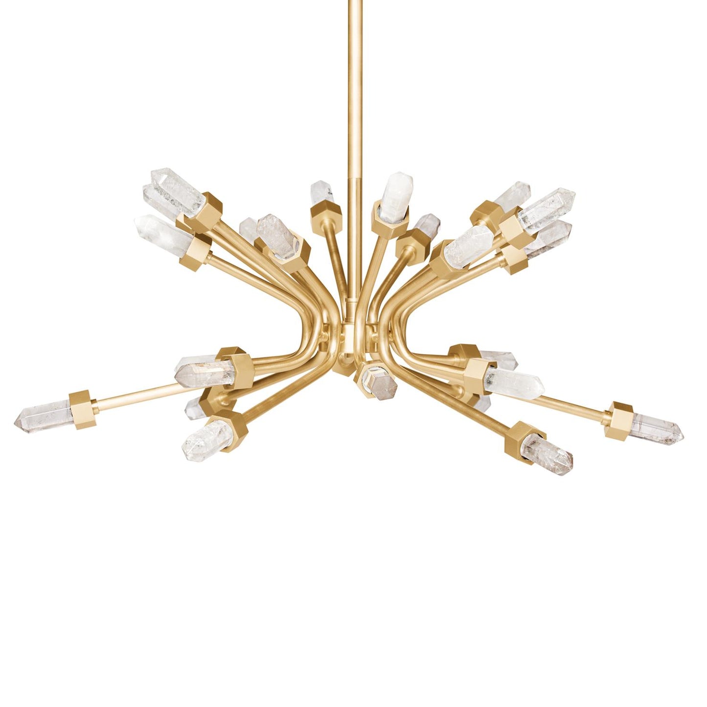 Quartz Burst Chandelier - Satin Brass