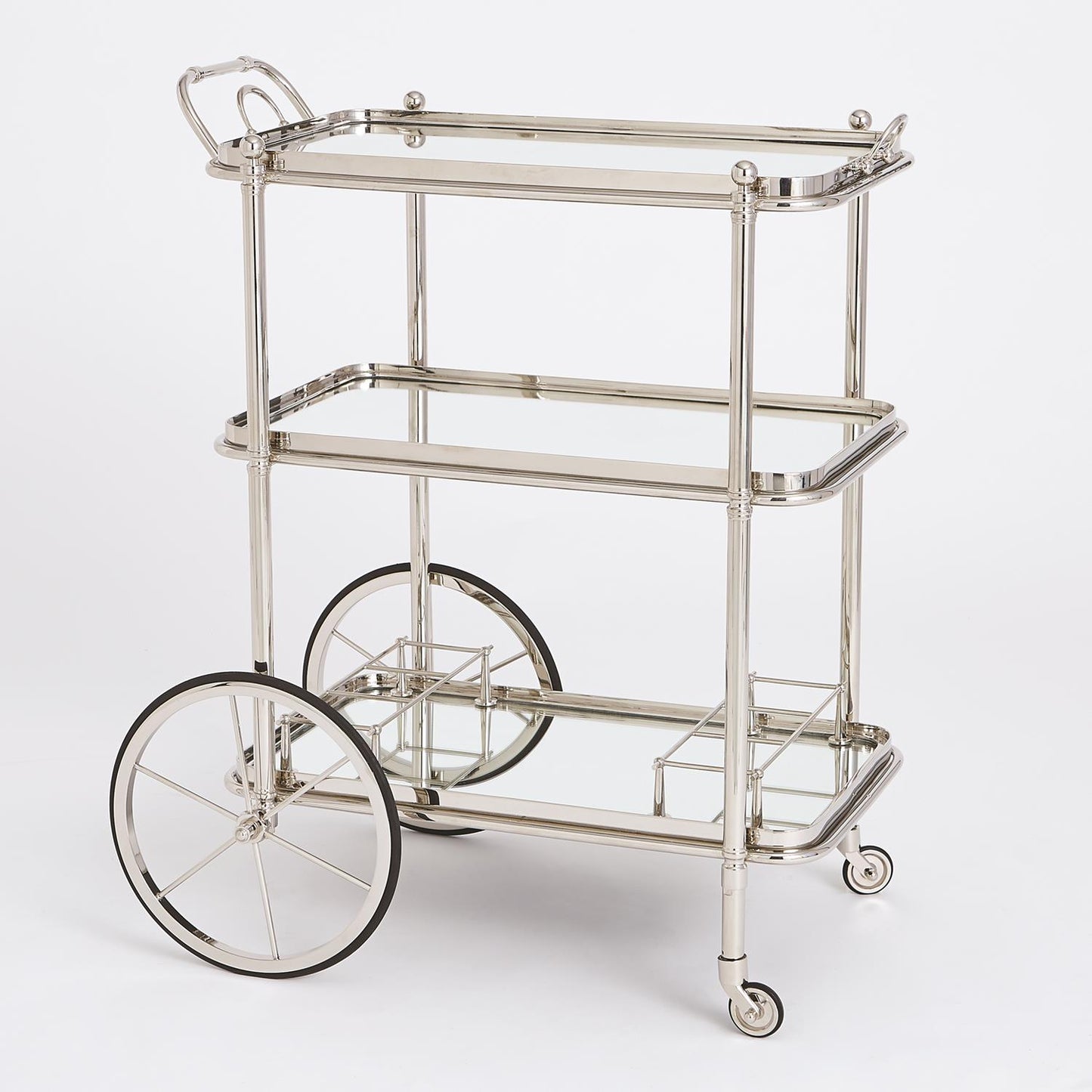 English Bar Cart and Tea Trolley - Nickel