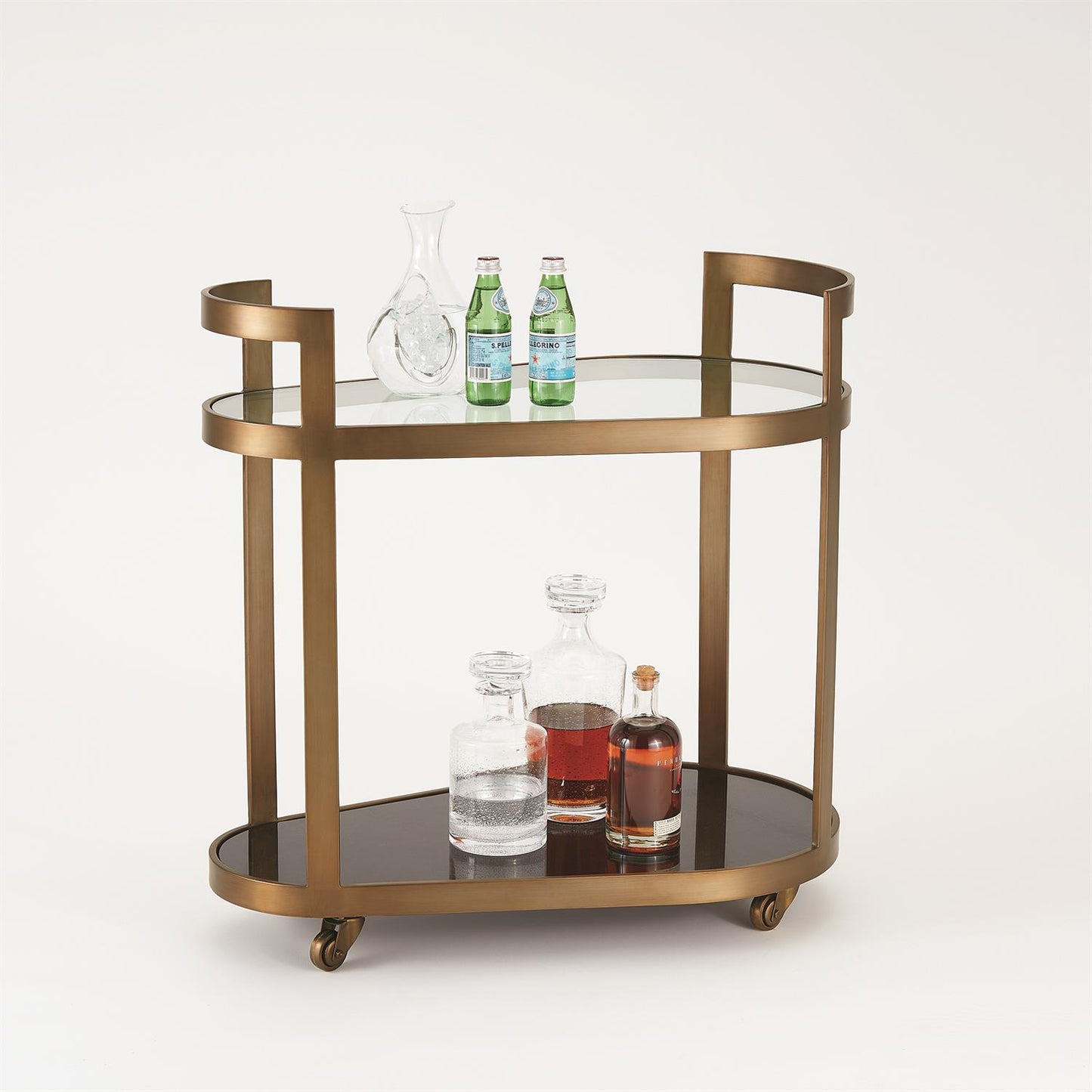 Regan Bar Cart - Antique Brass