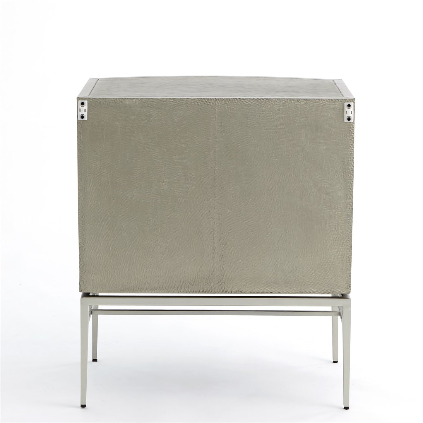 Crinkle Bedside Chest - Nickel/ Antique Nickel