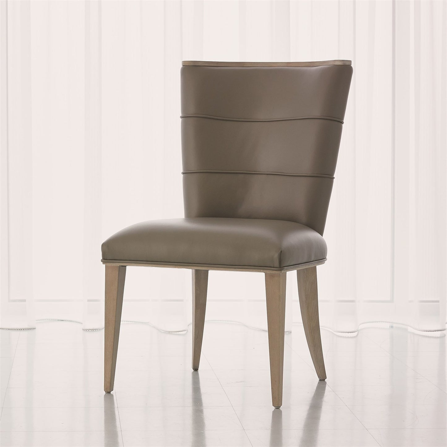 Adelaide Side Chair-Grey Leather