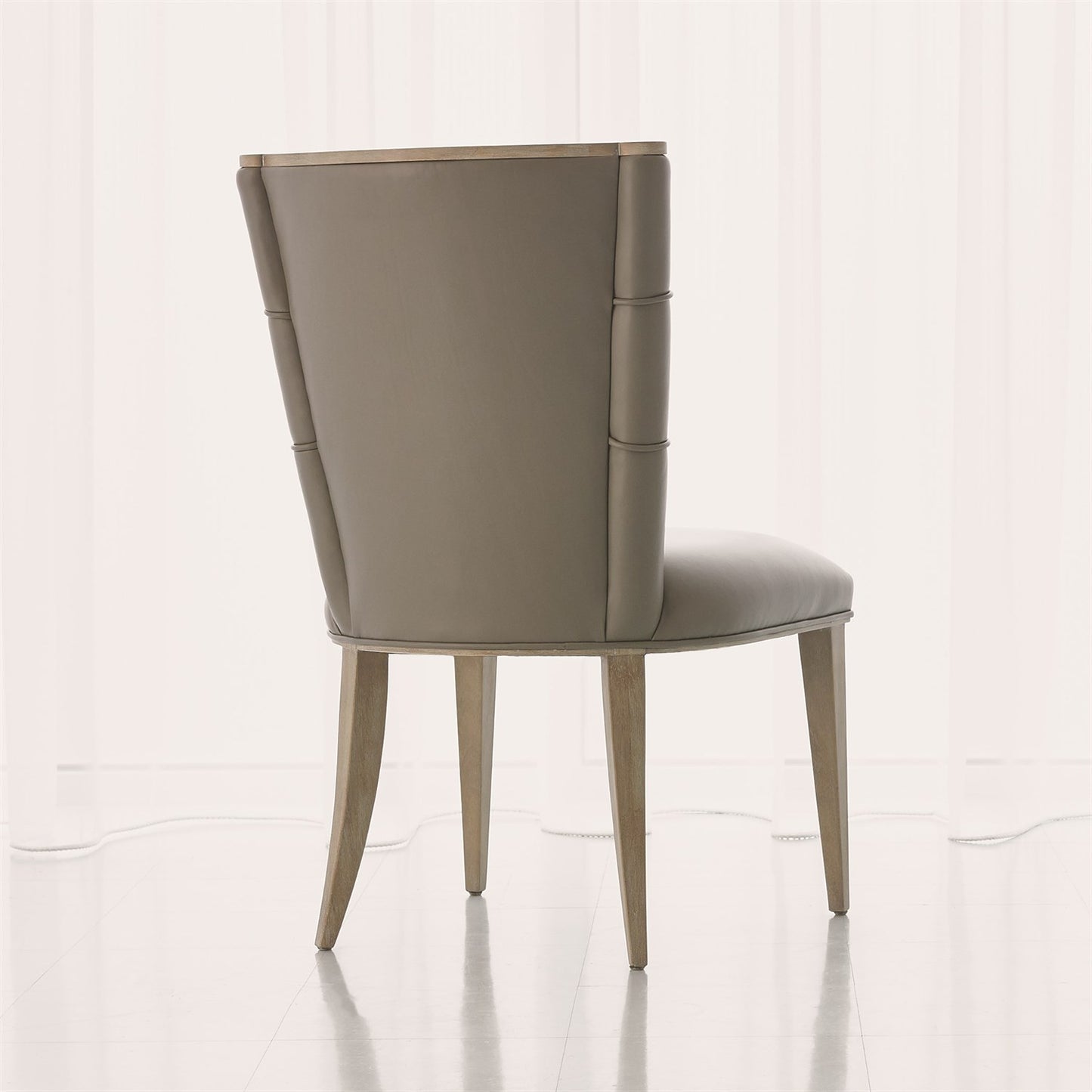 Adelaide Side Chair-Grey Leather