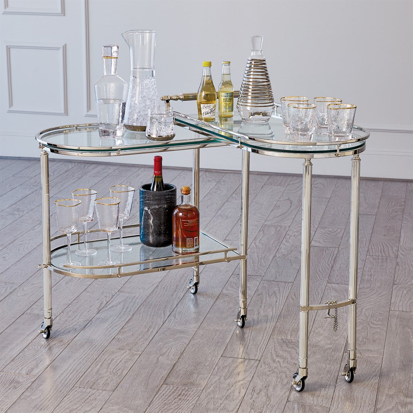Gallery Folding Bar - Shiny Nickel
