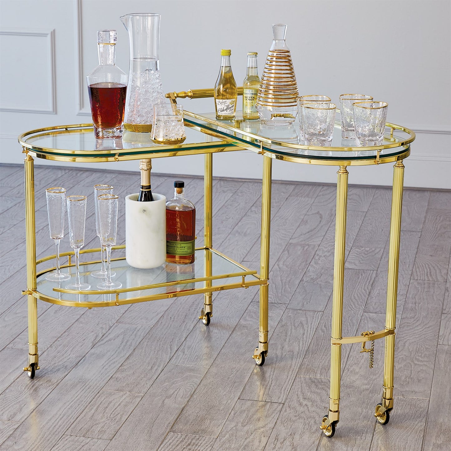 Gallery Folding Bar - Shiny Brass