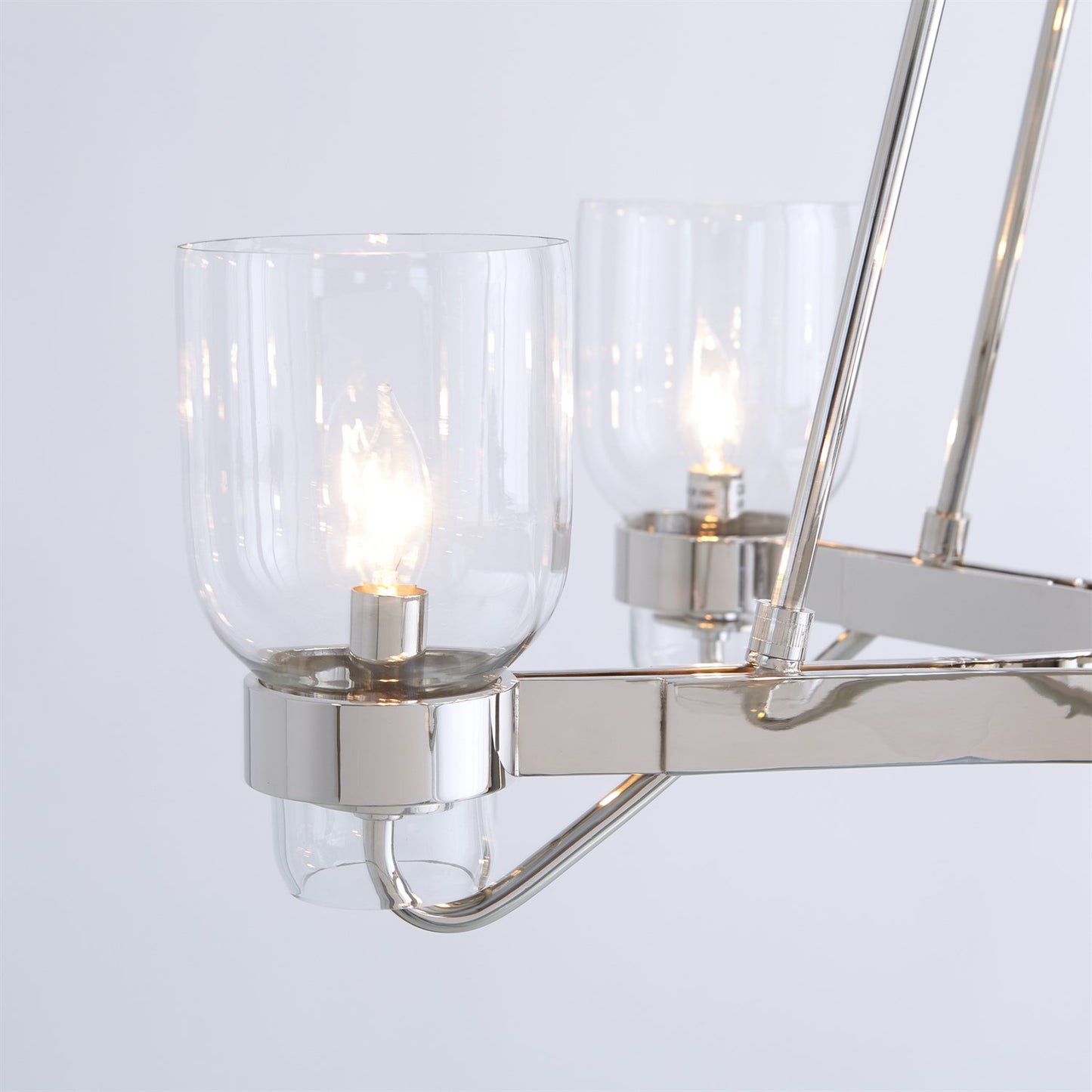 Six Light Chandelier - Shiny Nickel