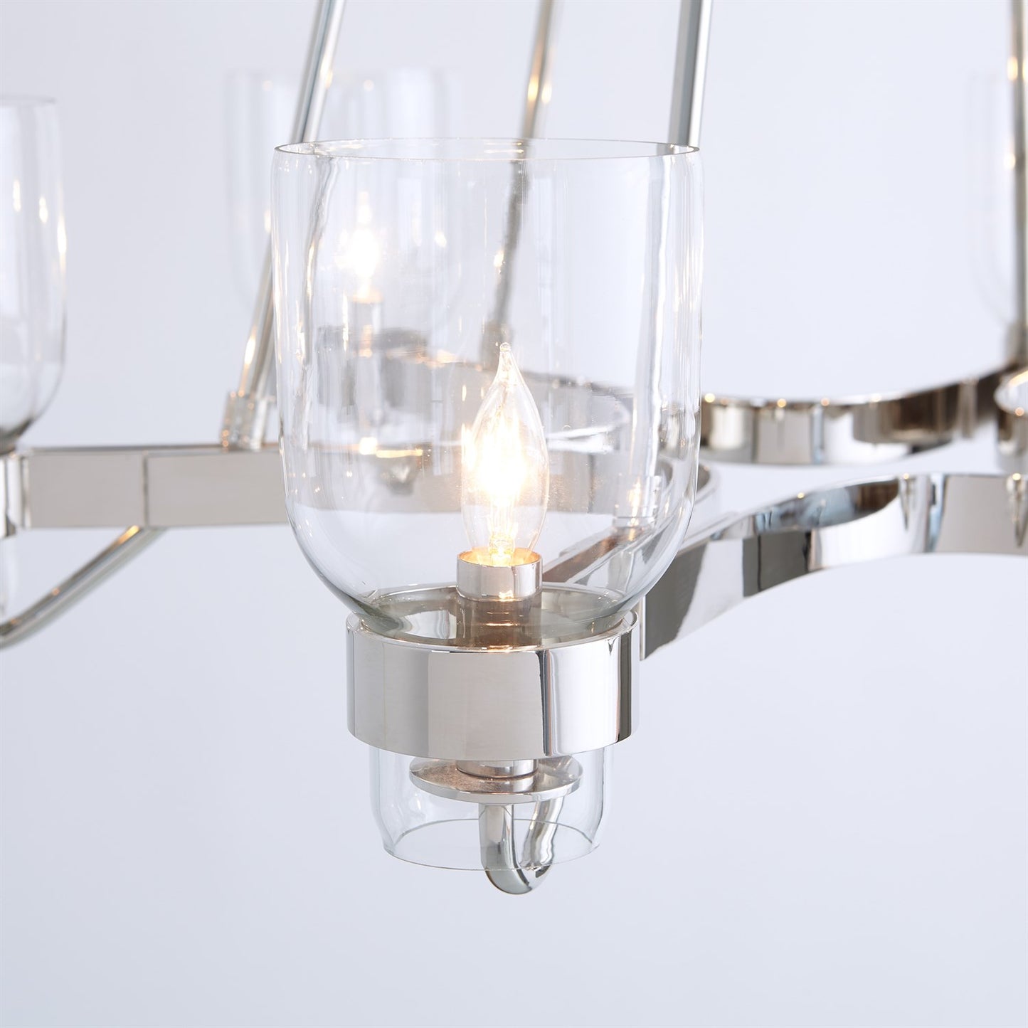 Six Light Chandelier - Shiny Nickel