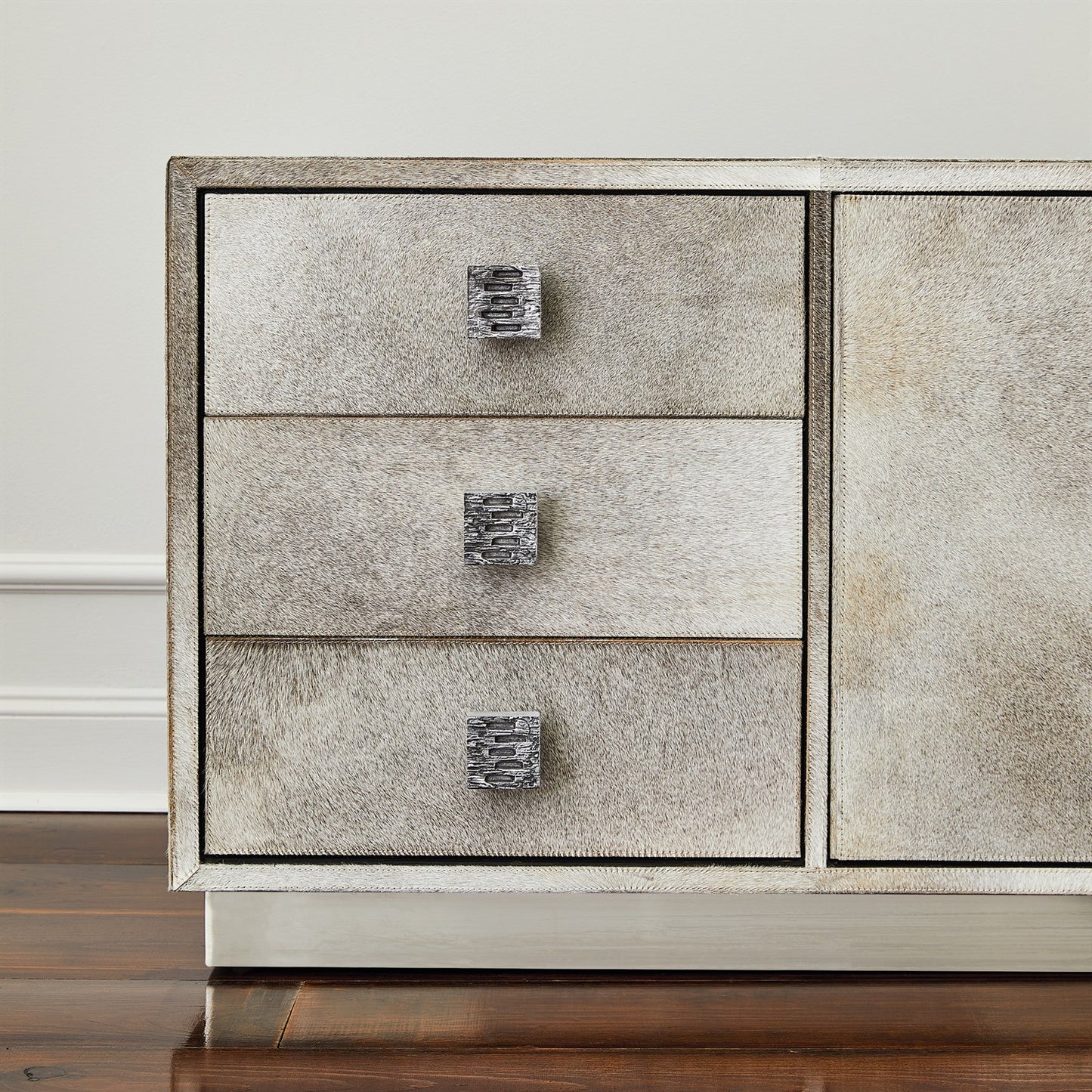 Metro Long Cabinet - Hair on Hide - Grey