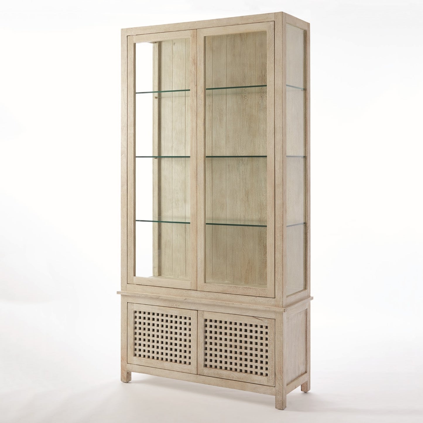 Driftwood 48"W x 94"H Vitrine - White Sandblasted