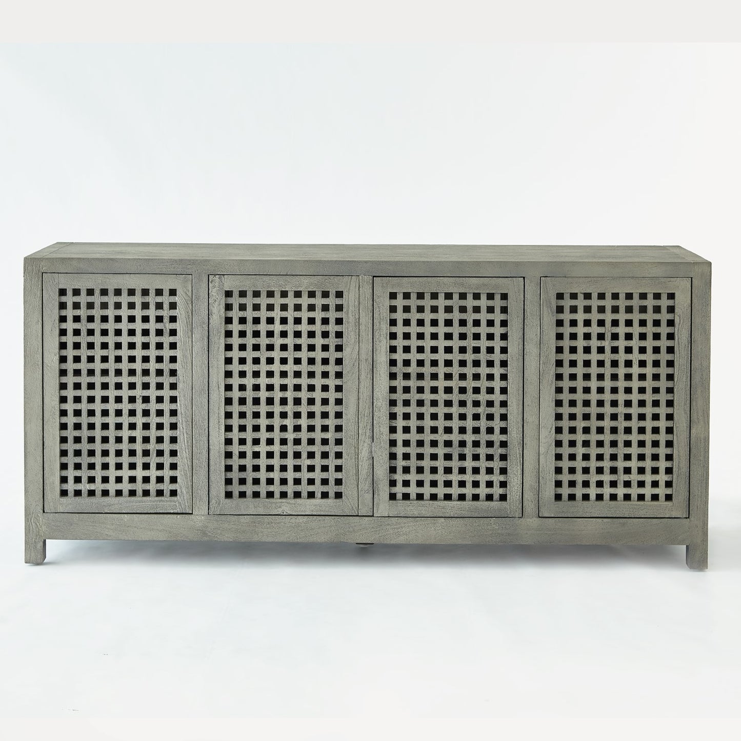 Driftwood 71"W Lattice Credenza - Grey Wash