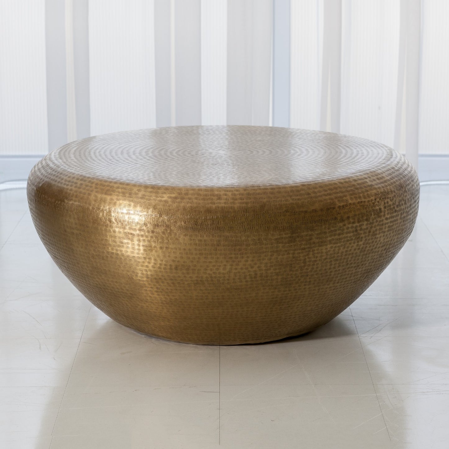 Goa 35"Dia/47"Dia Cocktail Table-Antique Brass