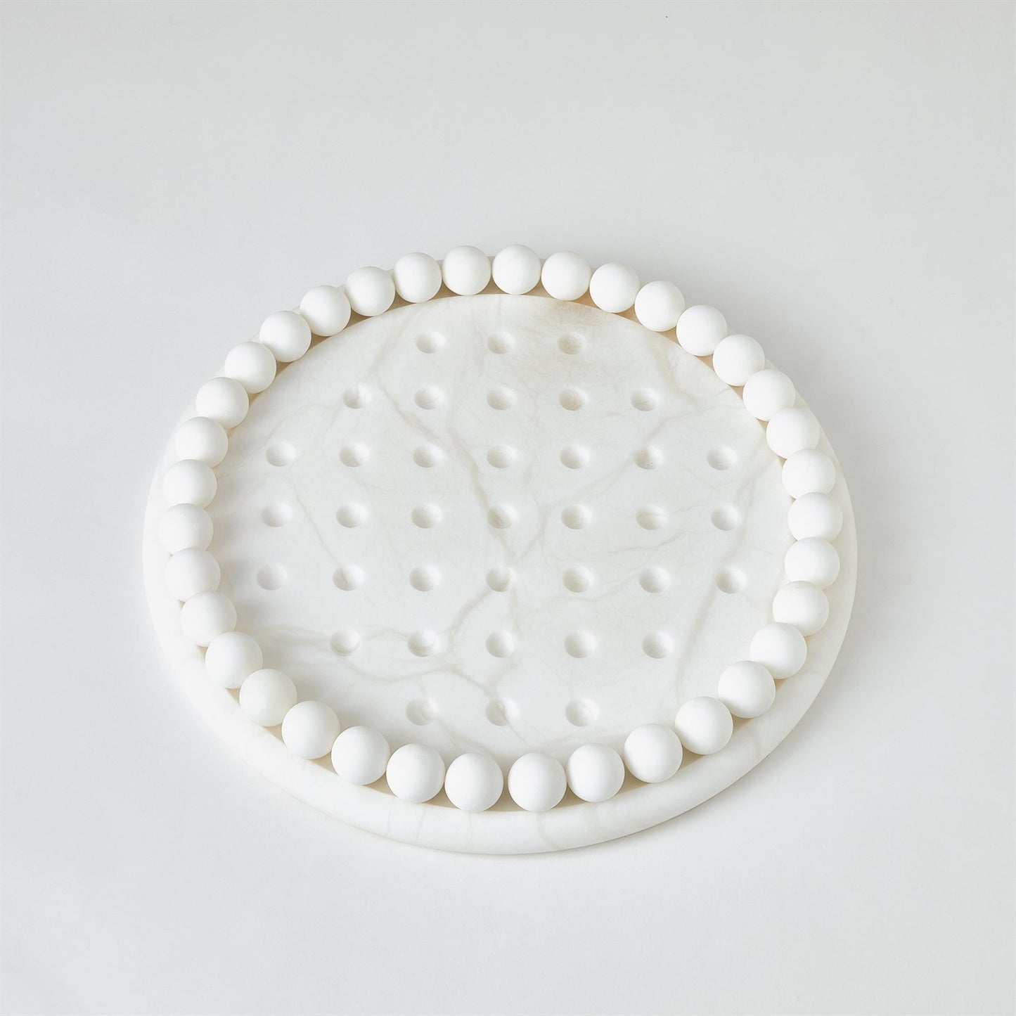 Alabaster Solitaire Game Set - White