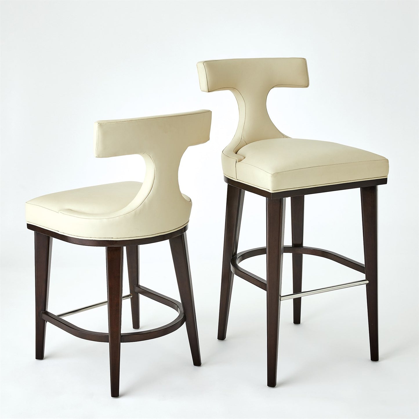 Anvil Back Counter Stool - Ivory Leather