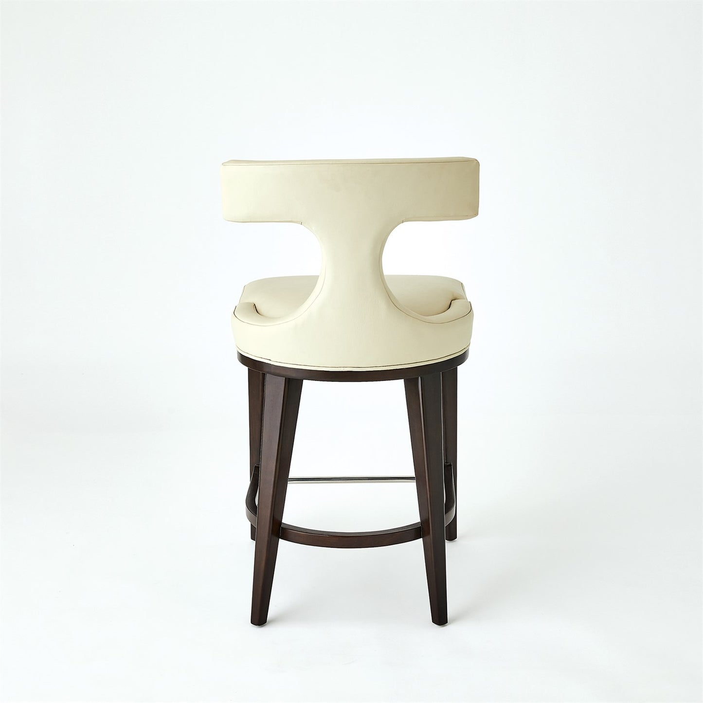 Anvil Back Counter Stool - Ivory Leather