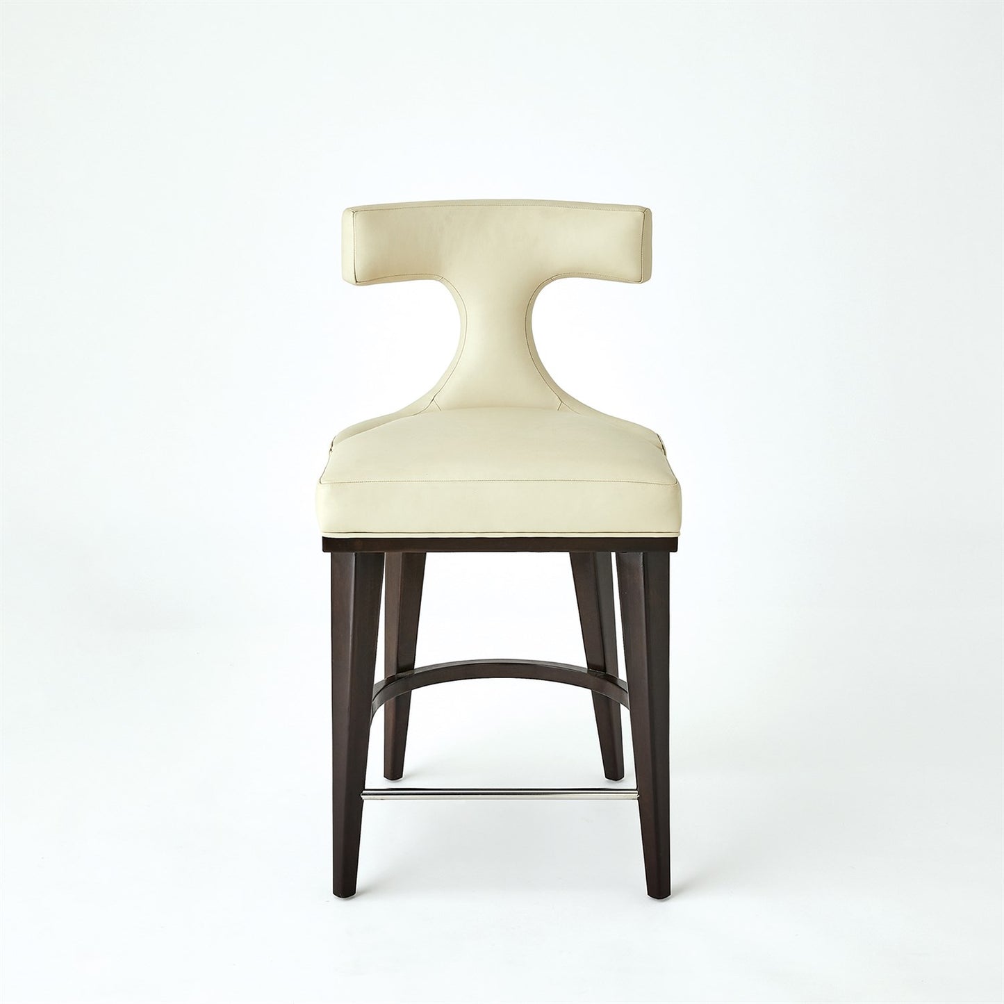 Anvil Back Counter Stool - Ivory Leather