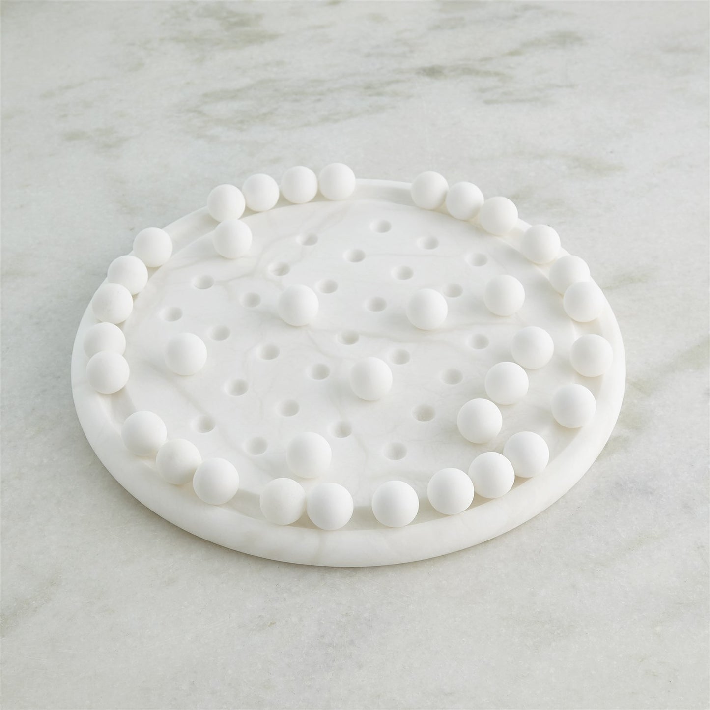 Alabaster Solitaire Game Set - White