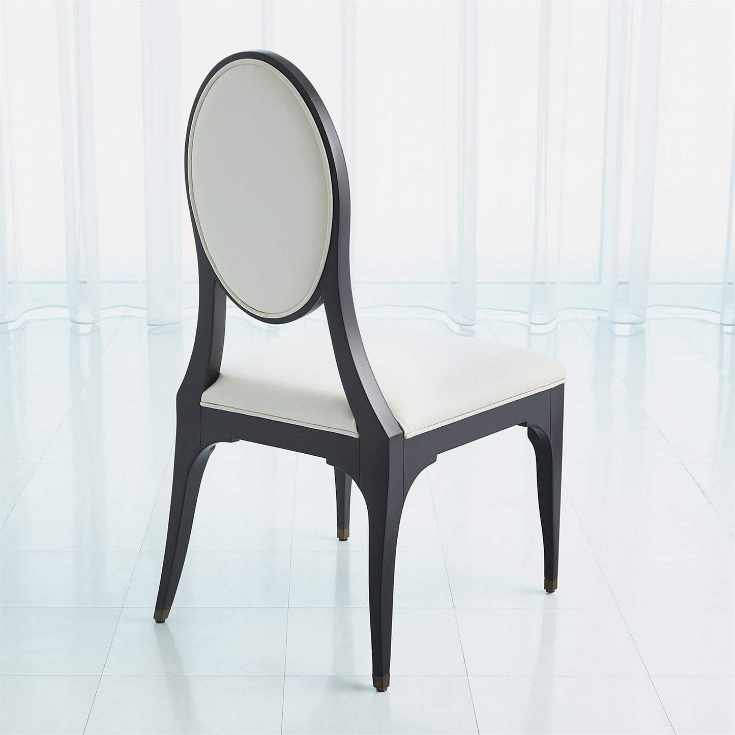 Harlow Chair - Black w/ White Leather
