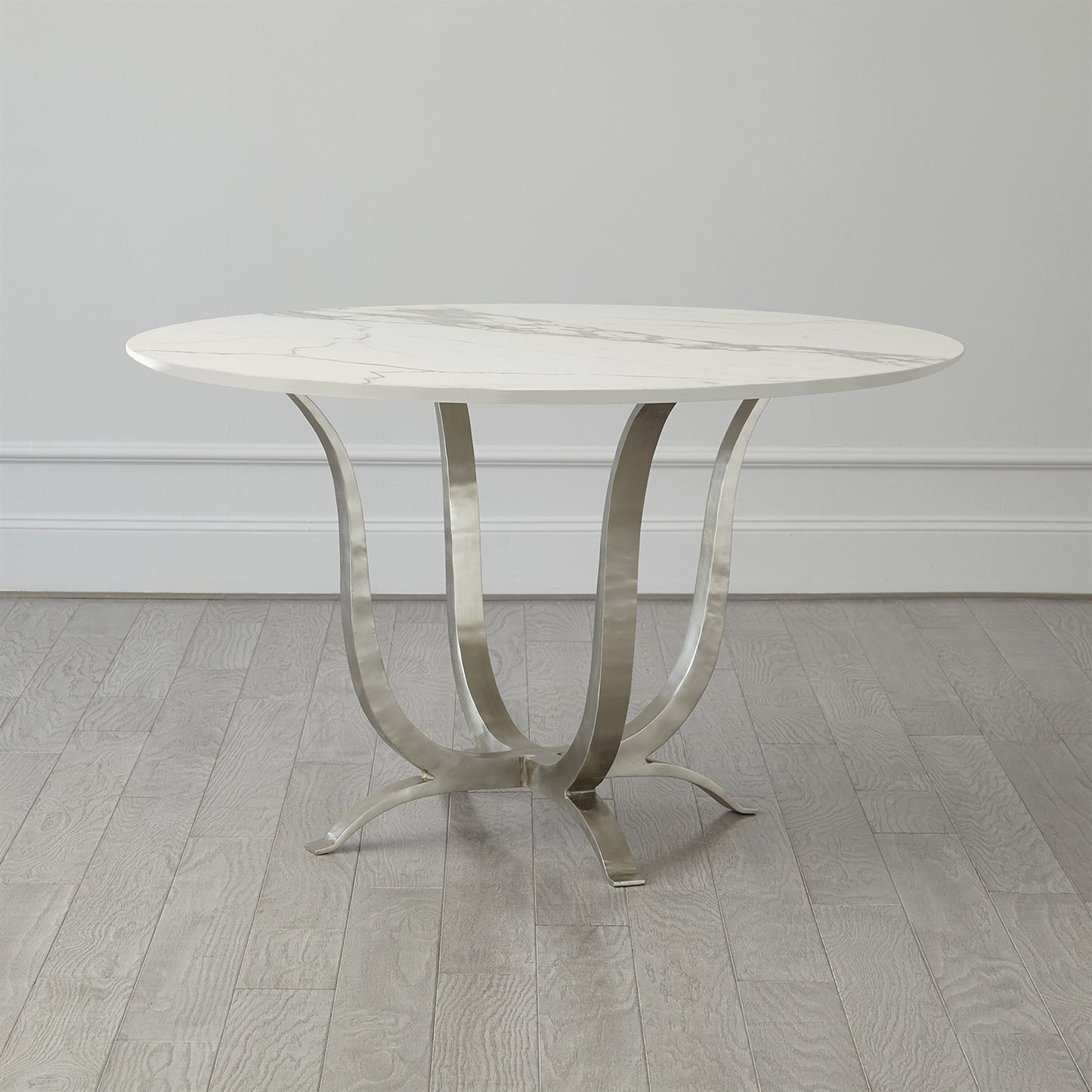 Chorda Dining Table-Nickel-48"