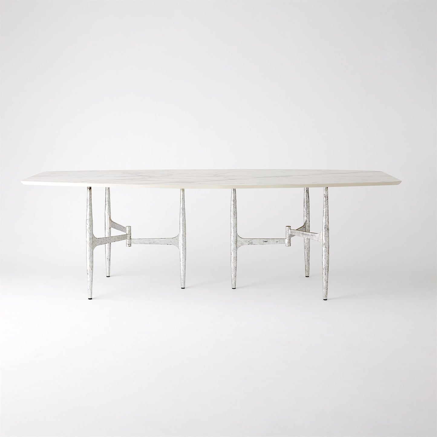 Radius Rectangle 96" Table-Silver w/Golden White Top