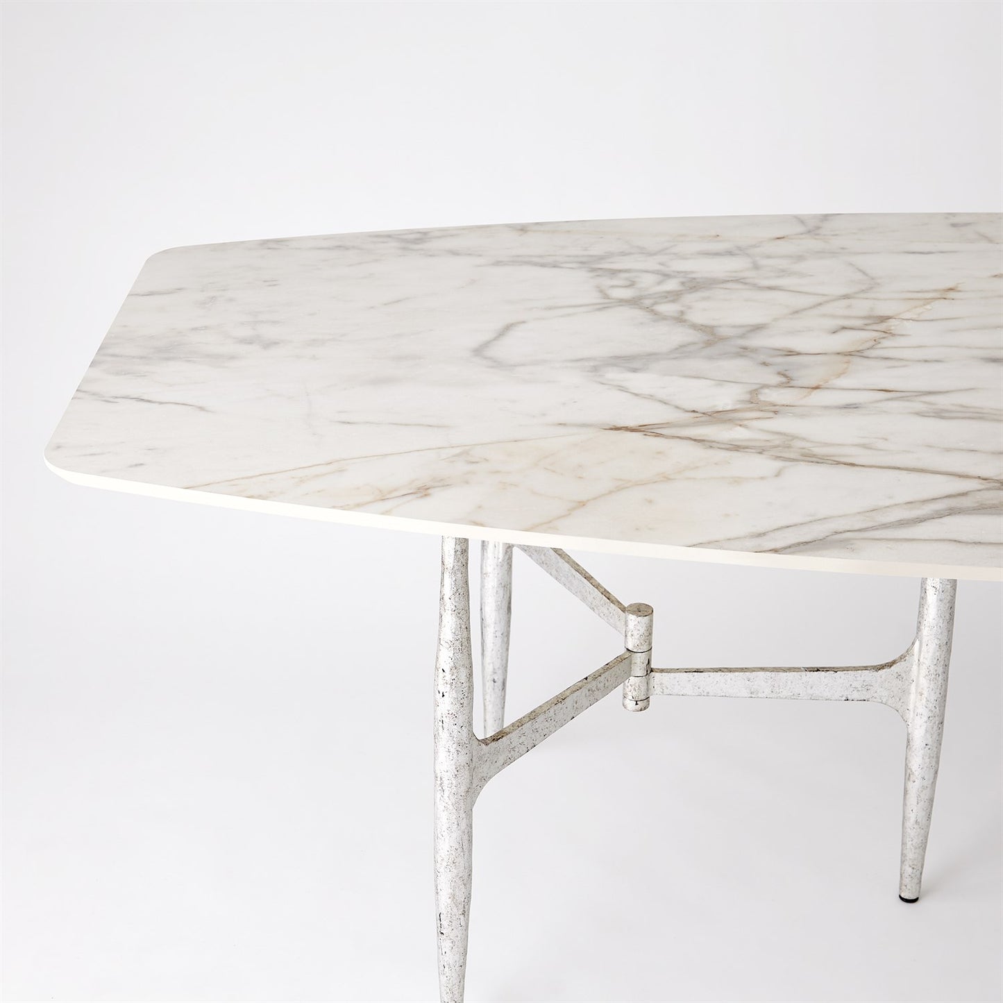 Radius Rectangle 96" Table-Silver w/Golden White Top