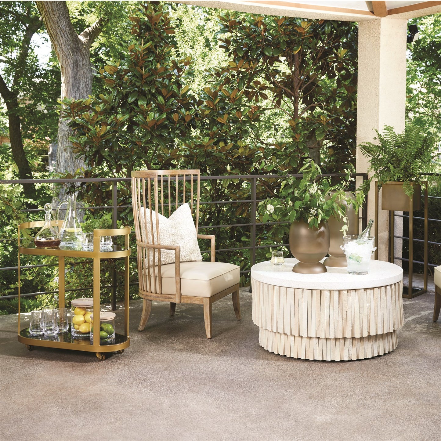 Spindle Wing Chair - Beige Leather or Muslin
