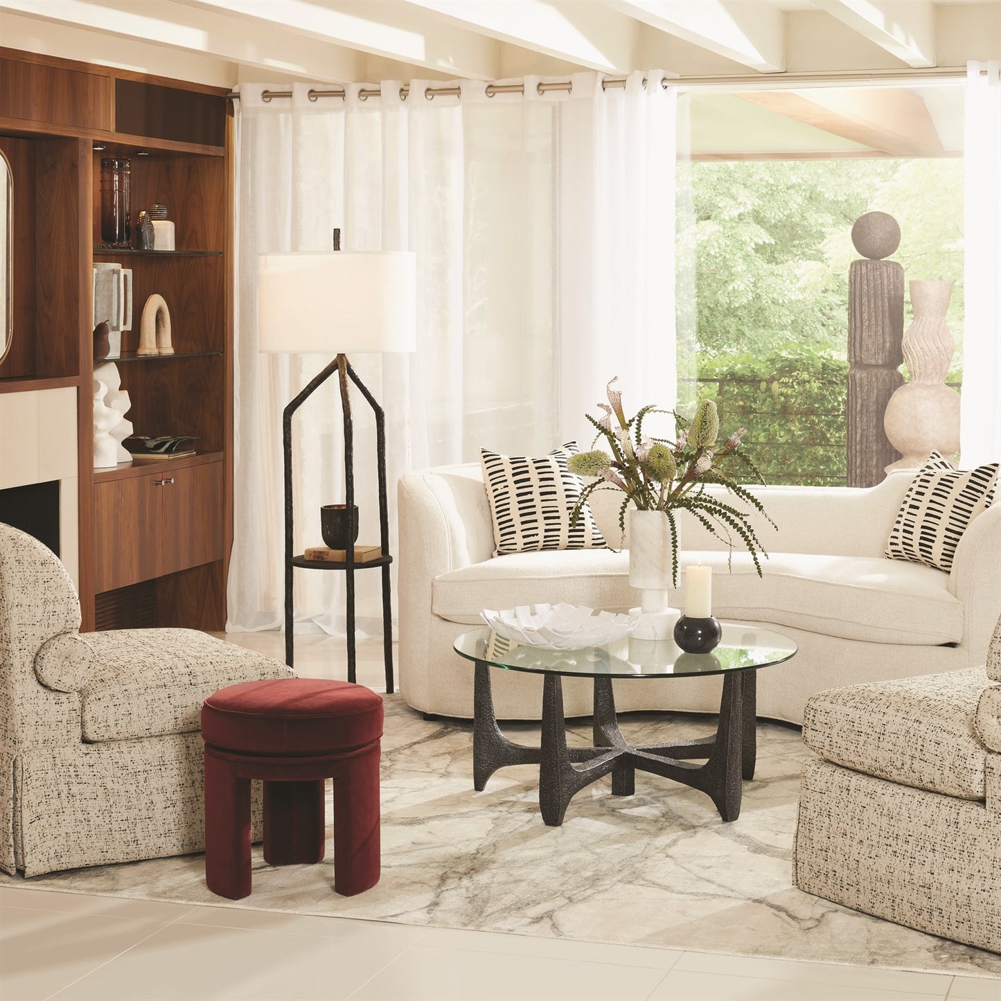 Trio Table/ Floor Lamp - Bronze Verdi w/ Granite