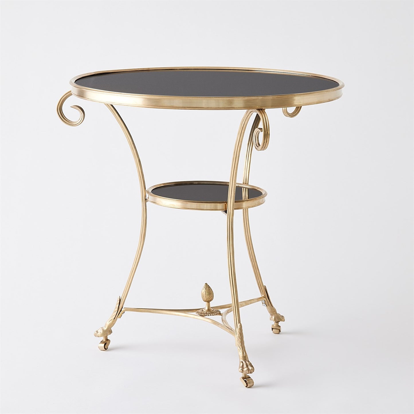 Gueridon Table - Brass/ Black Granite