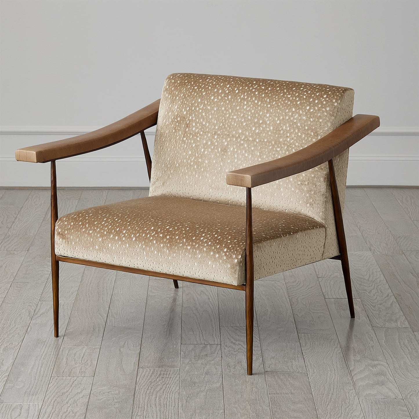 L. Brooks Fabric / Leather Chair - Bronze