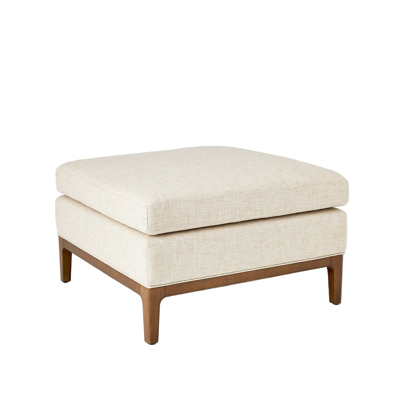 Laguna Ottoman - Natural Wood - Muslin