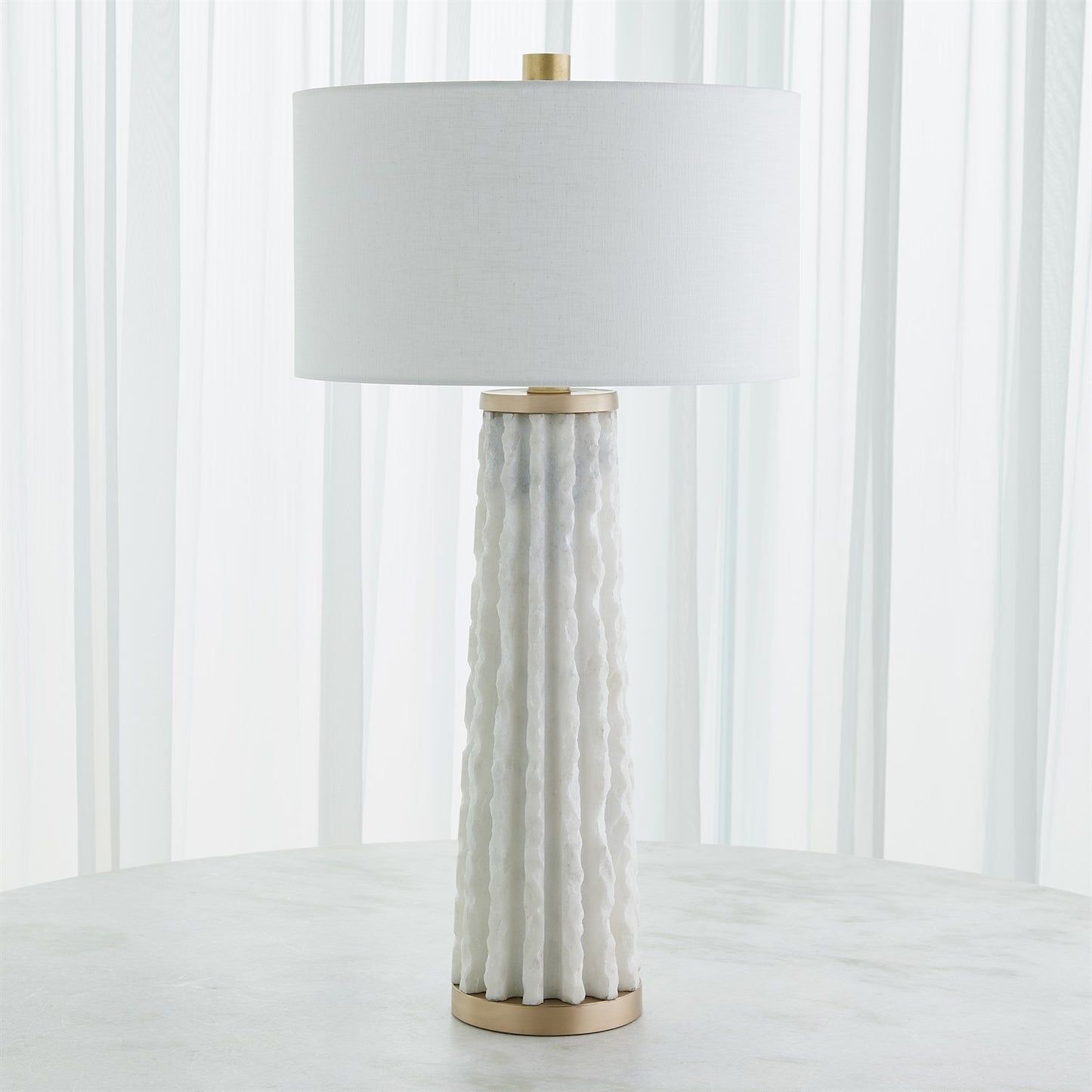 Quarry Table Lamp - White Marble