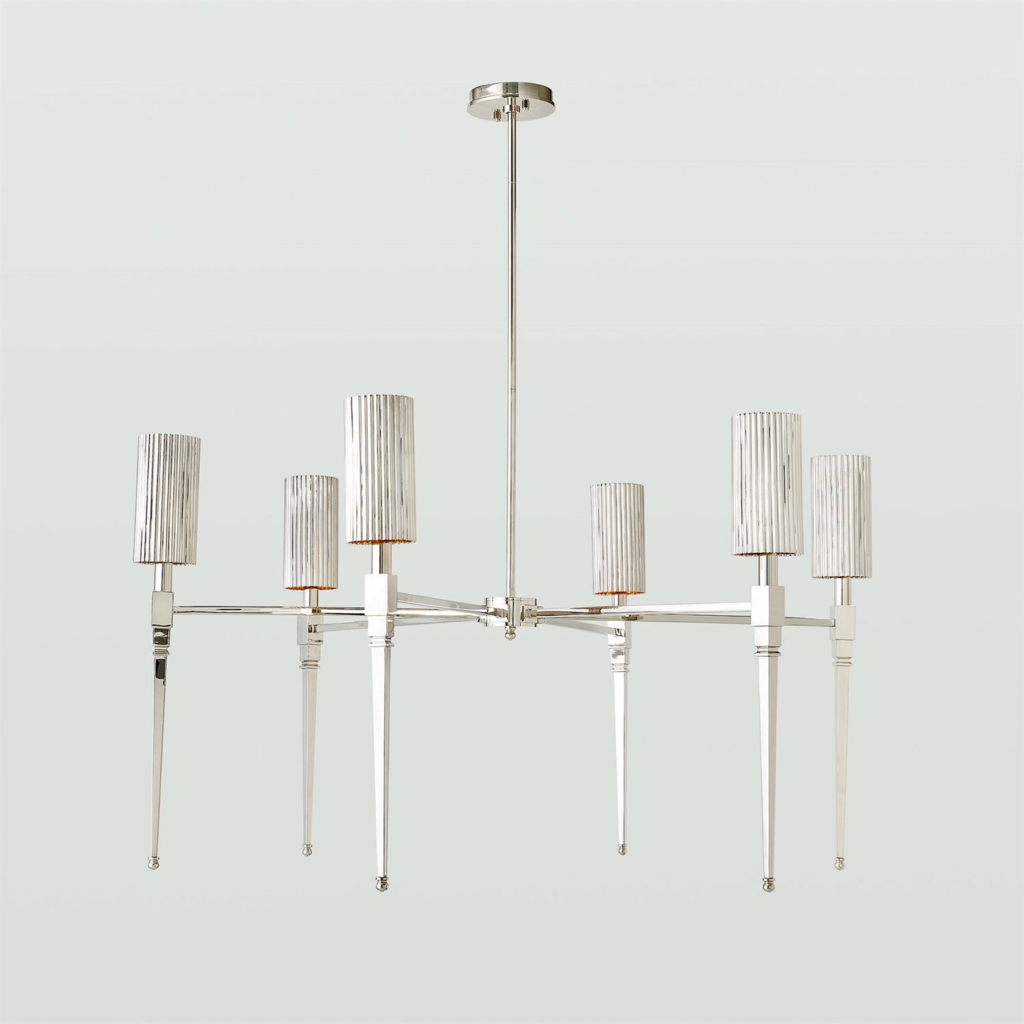 Fluted Chandelier - Nickel