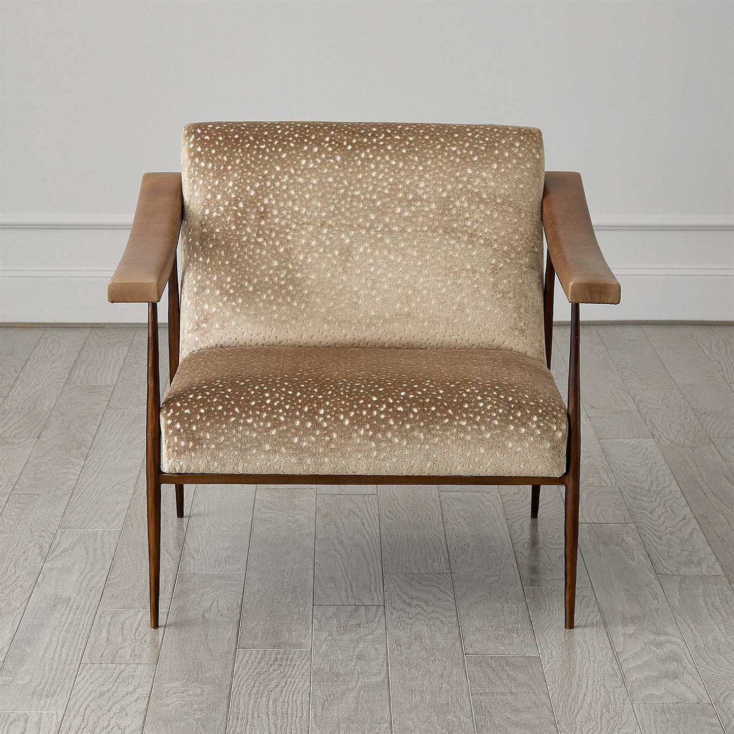 L. Brooks Fabric / Leather Chair - Bronze