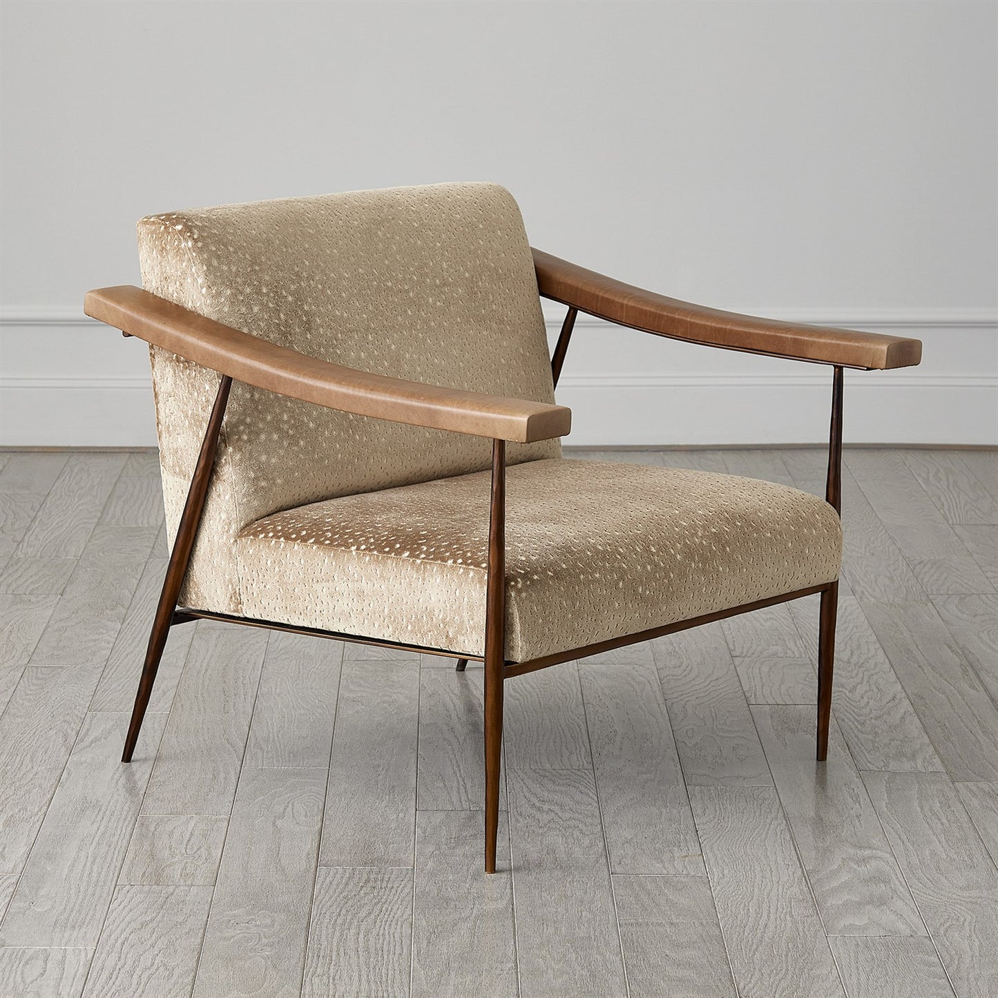 L. Brooks Fabric / Leather Chair - Bronze
