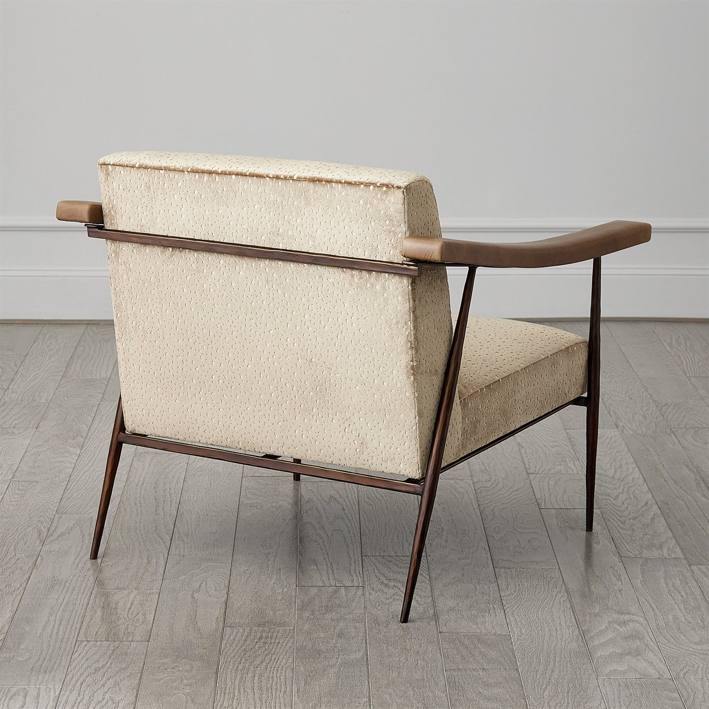 L. Brooks Fabric / Leather Chair - Bronze