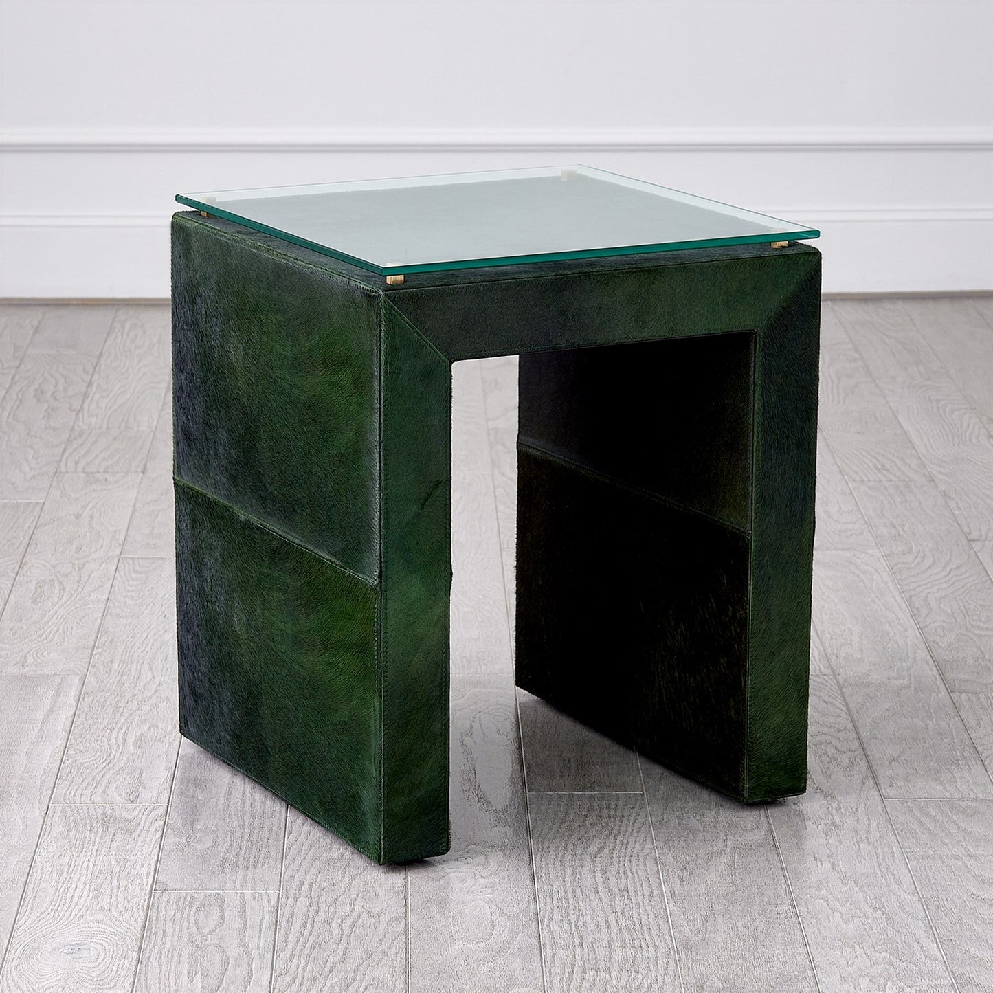 Posh Side Table - Hair-On-Hide Green