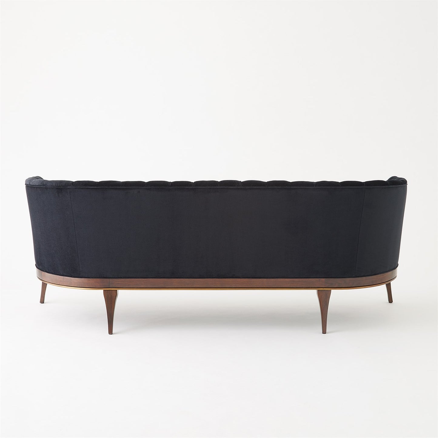 Channel Back Sofa - Black Velvet