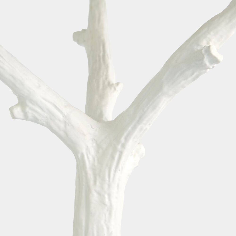 Faux Bois 17"Dia Side Table - White